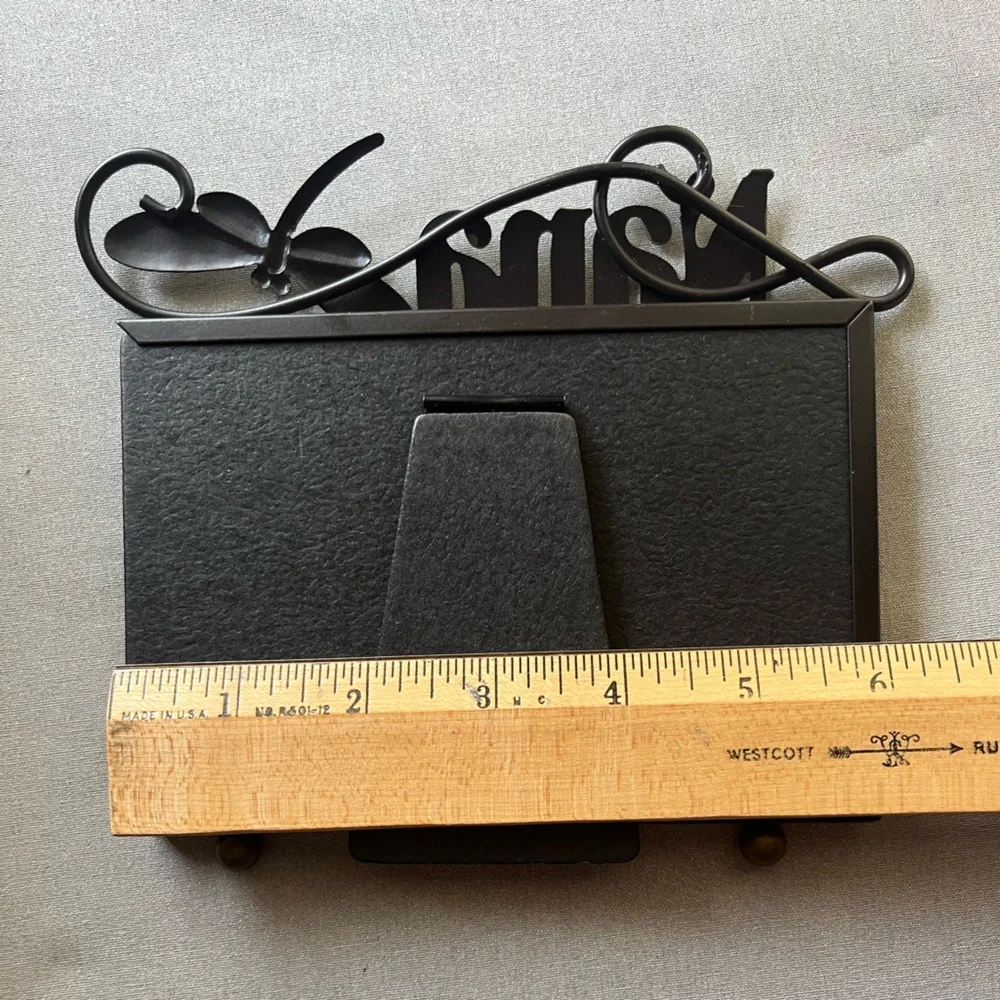 Home “Nana” Metal Picture Frame 4x6 – Rustic Black & Bronze w/Dragonfly Accent